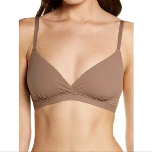 NWT SKIMS Fits Everybody Triangle Crossover Bralette Size XS Umber